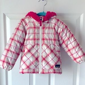 Patagonia Kids Pink and White Puffer Jacket